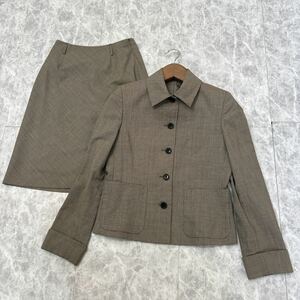 II ＊ 良品 日本製 '希少 旧タグ' MARGARET HOWELL マーガレットハウエル 千鳥格子 WOOL スカート スーツ 上下 セットアップ size1 2 