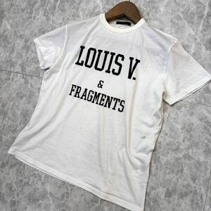 1円~ ＊ 17AW 国内正規品 '高級紳士服' LOUIS VUITTON ルイヴィトン × FRAGMENT フラングメント 半袖 ロゴ プリント Tシャツ L メンズ