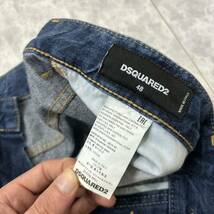 1円~ ＊ イタリア製 国内正規品 '高級紳士服' DSQUARED2 ディースクエアード 高品質 ペンキ ダメージ加工 デニムパンツ / ジーンズ 48_画像8