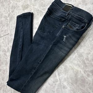 A ＊ 国内正規品 '洗練されたシルエット' DIESEL ディーゼル Grupee ダメージ加工 SUPER SLIM SKINNY デニムパンツ ジーンズ W23 L32