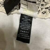 W ▼ 未使用品 / 洗練されたデザイン!! '米国製' ANNA SUI アナスイ USA製 レース コットン100% 長袖 ロングスリーブ Tシャツ size:M _画像7