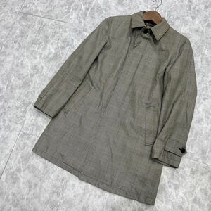 H @ 日本製 '洗礼されたデザイン'『PS Paul Smith ポールスミス』 ライナー付き グレンチェック柄 ステンカラーコートM 上着 アウター 古着