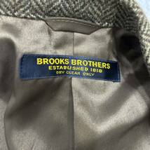 H @ 良品 / 日本製 '洗礼されたデザイン'『BROOKS BROTHERS ブルックスブラザーズ』 WOOL ヘリンボーン柄 テーラードジャケット AB5 古着_画像7