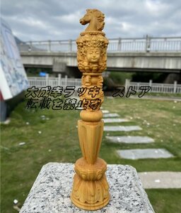 密教法具 寺院仏具 金鋼杵 （馬頭明王）木彫仏具 手道具・金剛杵高さ20cm z2486