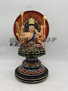 仏像 大随求菩薩 桧木 木彫仏像 木彫り 木製 総高31cm z2478