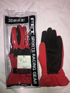 *FET 3D light weight racing glove RD/BK S size FT3DLW40 new goods unused efi- tea mileage .