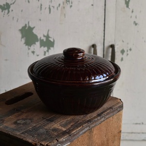 Vintage USA Stoneware Casserole A キャセロールボウル ダイナー 食器 ブラウン マッコイ アメリカ アンティーク ヴィンテージ Y-1801