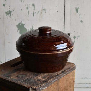 Vintage USA Stoneware Casserole D キャセロールボウル ダイナー 食器 ブラウン マッコイ アメリカ アンティーク ヴィンテージ Y-1804