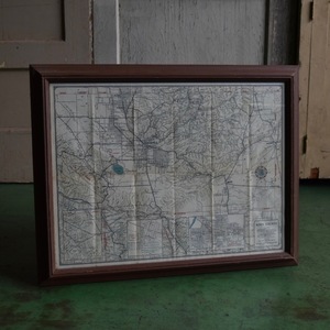 Vintage USA Old Map Frame 'KERN COUNTY' マップ 地図 フレーム 額 フレーム カリフォルニア アメリカ アンティーク ヴィンテージ Y-1826