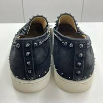 1円スタート Christian Louboutin PIK BOAT FLAT VEAU EUサイズ42 日本サイズ26.5cm ブラック スエード _画像3