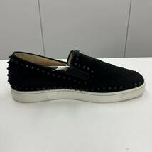 1円スタート Christian Louboutin PIK BOAT FLAT VEAU EUサイズ42 日本サイズ26.5cm ブラック スエード _画像6