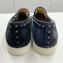 1円スタート Christian Louboutin PIK BOAT FLAT VEAU EUサイズ42 日本サイズ26.5cm ブラック スエード _画像2