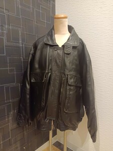 nn0202 193 canda メンズ ジャケット ブラック XLサイズ 中古 現状品 フェイクレザー 革ジャン風 大きめサイズ 