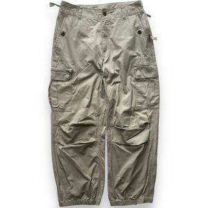 00s NIKE ナイキ 旧タグ コットン ワイド カーゴ パンツ ミリタリー バギー ボトム リップストップ 軍パン ストリート 古着 XL ベージュ