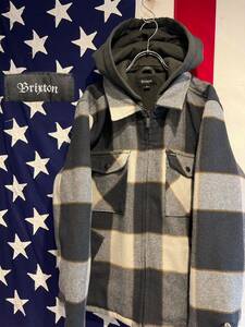 ★BRIXTON★ブリクストン★CASBURN JACKET★フード取り外し可能★中綿ジャケット★ウール混フランネル★チェック柄★アウター★Sサイズ★