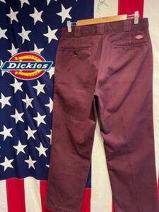 ★Dickies★ディッキーズ★874MR★ワークパンツ★トラウザーズ★チノパンツ★マルーン★ジッパーフライ★ホンジュラス製★W32★