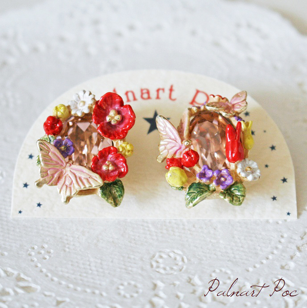 パルナートポック 送料無料 昼花 ピアス パタミン ブラフシューペリア アクセサリー 小物 雑貨 花 花畑 蝶