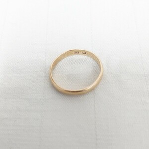 K18 刻印あり 18金 シンプル リング 指輪 重量1.71ｇ 約8号サイズ 幅約0.3cm YG イエローゴールド