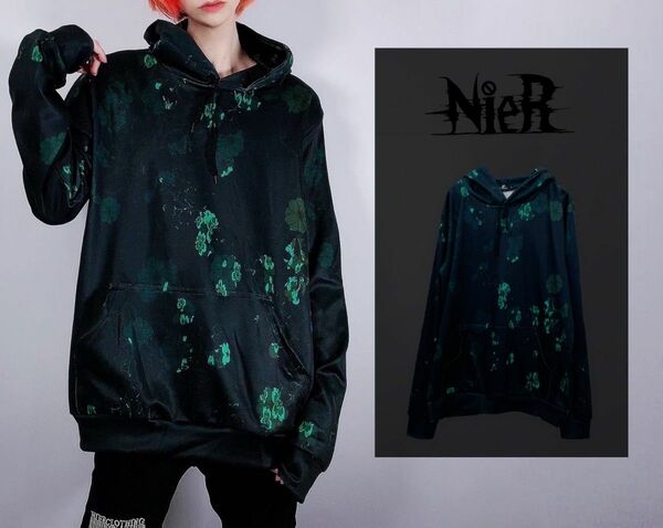 NieR ニーア 和柄GRADATION PULLOVER PARKA【DARKNESS GREEN】