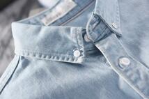 新品　デニムシャツ　メンズ　長袖シャツ　ボタンダウンシャツ　細身　シンプル　コットン　ブラック　M~4XL_画像8