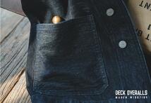 定番 人気 13.5OZ DENIM コットン DECK JACKET デニムジャケット 無地 デニムデッキジャケット ウォッシュ加工 Ｍ~2XL_画像3