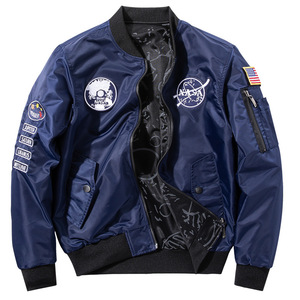 欧米 両面服 リバーシブル 空軍 NASA フライトジャケット スタジャン ミリタリージャケット メンズ アウター新品 M~6XL ネイビー