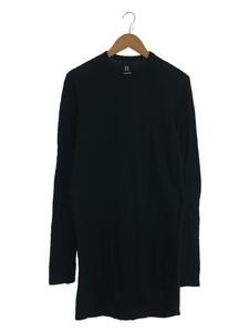 YOHJI YAMAMOTO◆長袖ワンピース/2/コットン/BLK/無地/NK-T74-077