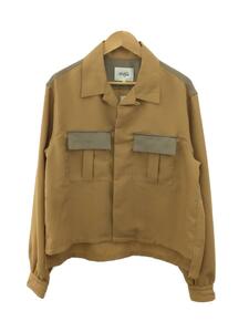 NuGgETS◆Open necked Shirt/長袖シャツ/FREE/ポリエステル/CML/無地/NuG003A9