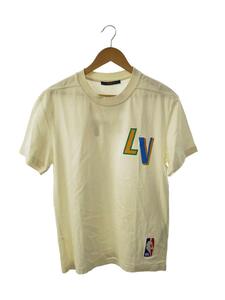 LOUIS VUITTON◆21AW×NBA BACK LETTER LV TEE/M/コットン/WHT/RM212M DT3 HLY20W