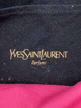 YVES SAINT LAURENT◆トートバッグ/コットン/BLK/無地_画像5