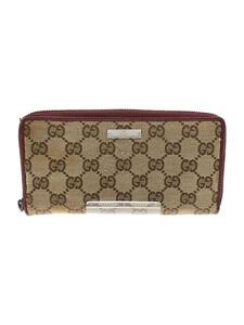 GUCCI◆長サイフ_GGキャンバス/キャンバス/BRW/総柄/レディース