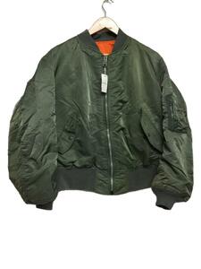 ALPHA INDUSTRIES◆フライトジャケット/MA-1/USA製/XL/ナイロン/カーキ/0615-00-573-8335