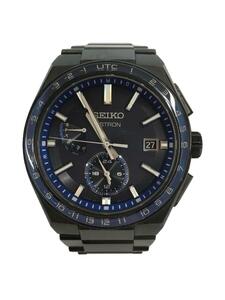 SEIKO◆ソーラー腕時計/アナログ/チタン/BLK/BLK/チタン/8B63-0BB0