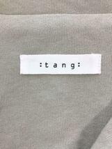 TANG◆ロングコート/38/コットン/GRN/無地/スウェット地_画像3