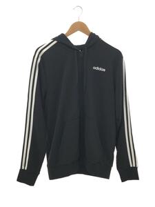 adidas◆ジップパーカー/O/コットン/BLK/無地/DQ3102