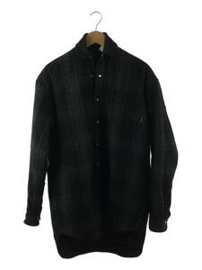 VETEMENTS◆オーバーサイズフランネルチェックシャツジャケット/S/ウール/BLK/チェック/WAH18SH5