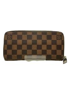 LOUIS VUITTON◆ジッピー・ウォレット・ヴェルティカル_ダミエ・エベヌ_BRW/PVC/BRW/メンズ