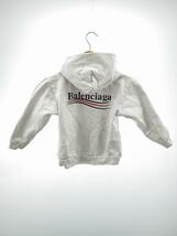 BALENCIAGA◆POLITICAL CAMPAIGN LOGO HOODIE/パーカー/US6/コットン/WHT/558143_画像2