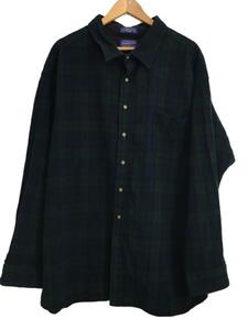 PENDLETON◆長袖シャツ/-/ウール/GRN/チェック