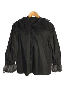 ANAYI◆長袖ブラウス/38/コットン/BLK/コットンサテンシシュウエリブラウス/21AW/102127-13-300-