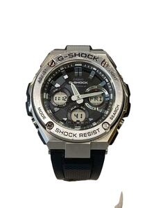 CASIO◆ソーラー腕時計・G-SHOCK/デジアナ/SLV/BLK