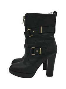 COACH* long boots /US7.5/BLK/ leather /F2080