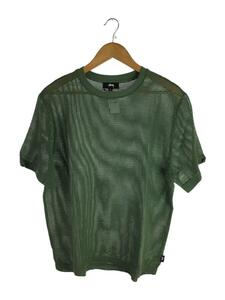 STUSSY◆22ss/COTTON MESH SS CREW/Tシャツ/M/コットン/GRN/1140291/メッシュ