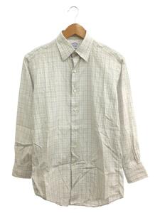 BROOKS BROTHERS◆長袖シャツ/14.5/コットン/WHT/チェック