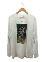 OFF-WHITE◆20AW/プリント/長袖Tシャツ/L/コットン/WHT/OMAB001F20FAB010/※使用感有_画像1