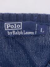 POLO RALPH LAUREN◆セーター(厚手)/L/コットン/NVY_画像3