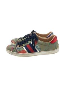 GUCCI◆ローカットスニーカー/UK8.5/KHK/キャンバス/473763/着用感有