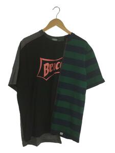 kolor / BEACON◆Tシャツ/neck switching print tee/21aw/2/コットン/BLK/21WBM-T09236