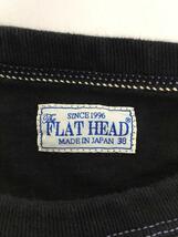 THE FLAT HEAD◆長袖Tシャツ/38/コットン/BLK_画像3