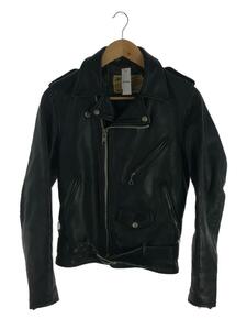 Schott* one Star /32/ scrub have / double rider's jacket /-/ leather /BLK